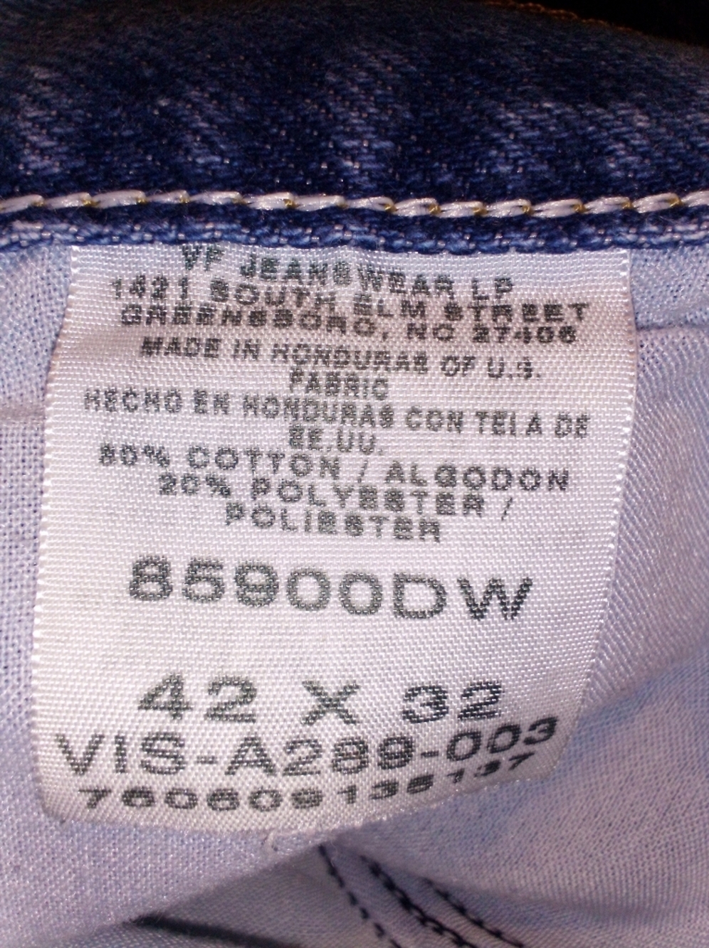 Wrangler Men's 85900DW Medium Blue Midweight Relaxed Fit Denim Jeans 42X32 - Picture 10 of 11